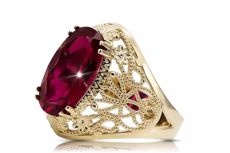 Ρουβίνι Κίτρινος χρυσός 14 καρατίων  Vintage vrc074y